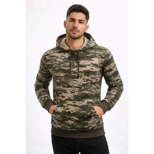 Erkek Kamuflaj Desenli 2 İplik 4 Mevsim Kapüşonlu Kanguru Cepli Hoodie Sweatshirt - Kamuflaj