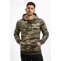 Erkek Kamuflaj Desenli 2 İplik 4 Mevsim Kapüşonlu Kanguru Cepli Hoodie Sweatshirt - Kamuflaj