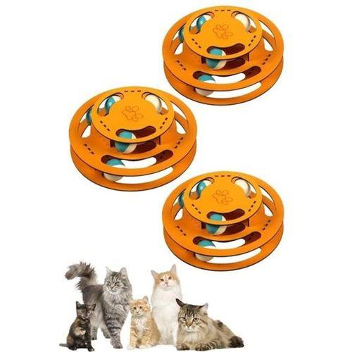 BUFFER® 3 Katlı Komik Oyuncak Kediler İçin Sert Ahşap Aktivite Oyuncağı