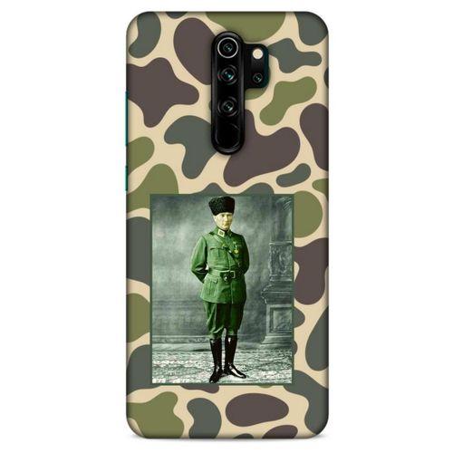 Xiaomi Redmi Note 8 Pro Kılıf Atatürk (15) Antişok Kılıf Kamuflaj Kahverengi