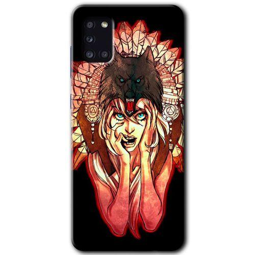Galaxy A31 Kılıf HD Desen Baskılı Arka Kapak - Kurt Kız + Kırılmaz Cam