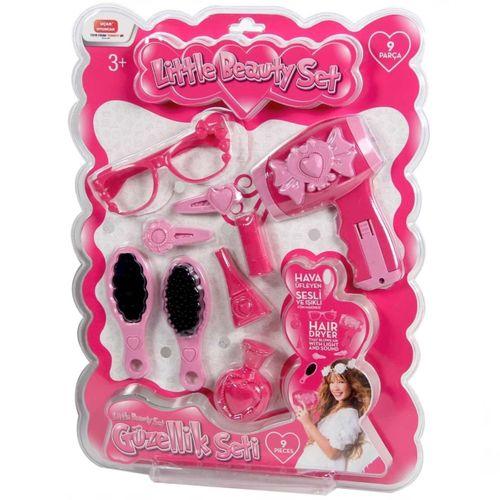 Çocuk Fön Makineli Kartela Güzellik Seti 9 Parça