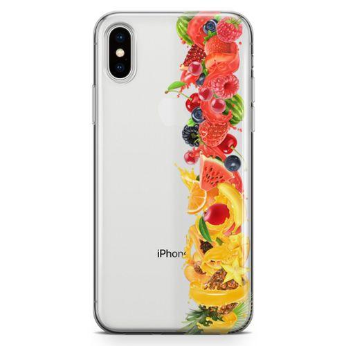 Apple iPhone XS Max Kılıf Ananas Nar Meyve Arka Kapak Koruma Desenli Full Koruyucu