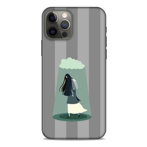 Apple iPhone 12 Pro Kılıf Depresyon (20) Koruyucu Kılıf Bej Siyah