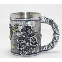 Sonsuz Aşk İskelet Tasarımlı 3d Kabartmalı Çelik Kupa Bardak Alk4370