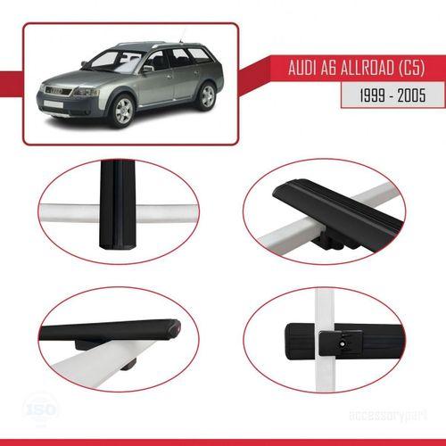 Audi A6 (C5) Allroad 1999-2005 Arası ile uyumlu Basic Model Ara Atkı Tavan Barı SİYAH 3 ADET