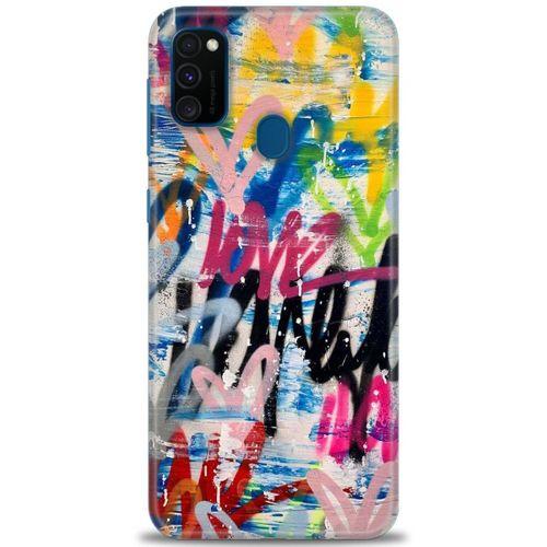 Samsung Galaxy M30S Kılıf HD Baskılı Kılıf - Lovee + Tam Ekran Koruyucu