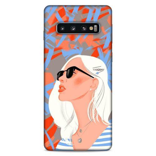Lopard Samsung Galaxy S10 Uyumlu Kılıf Sürreal Yüzler ♀ (13) Silikon Kap Baskılı