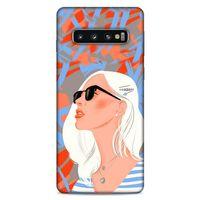 Lopard Samsung Galaxy S10 Uyumlu Kılıf Sürreal Yüzler ♀ (13) Silikon Kap Baskılı