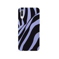 Samsung A70 Zebra Desenli Premium Silikonlu Lila Telefon Kılıfı