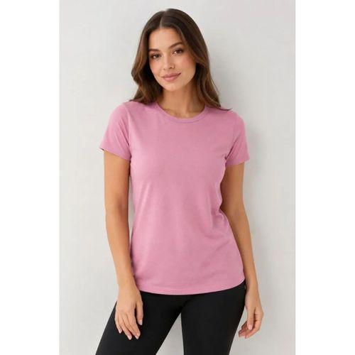 Basic Tişört Bisiklet Yaka Kısa Kol Günlük Yazlık Slim Fit T-Shirt - Pembe