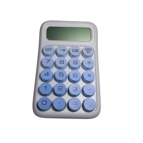 2888 BEYAZ RENK MAVİ YUVARLAK TUŞ TAKIMI 10 HANE HESAP MAKİNESİ