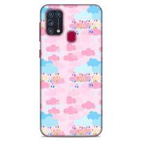 Samsung Galaxy M31 Kılıf Pastel Renkler (49) Ultra Silikon Kılıf Şeker Pembe Mavi