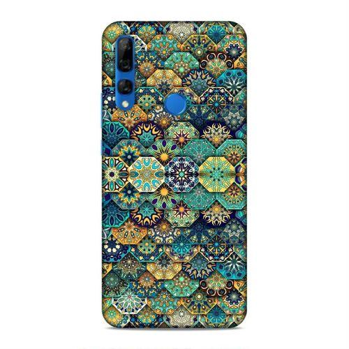 Huawei Y9 Prime 2019 Kılıf Sekizgen Motifler Arka Kapak Silikon Koruma Full Koruyucu