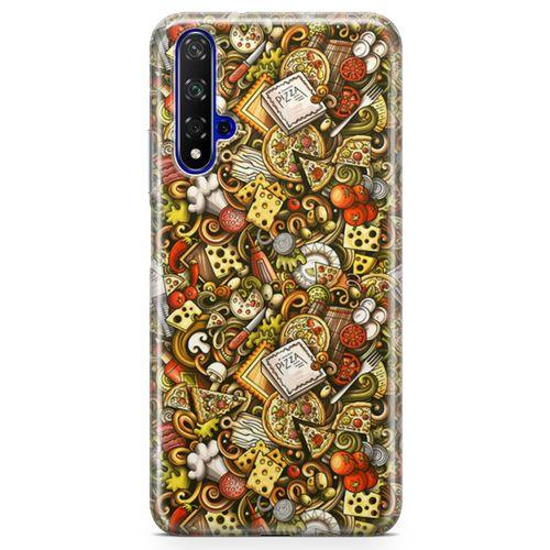 Honor View 20 Kılıf Doodle Restaurant Arka Kapak Koruma Desenli Full Koruyucu