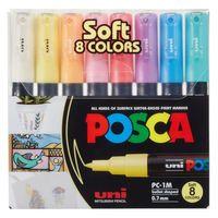 UNİBALL POSCA 0.7 SU BAZLI POSTER MARKÖR SOFT RENK 8'li (UNİ-PC-1M) / 8C SC SET