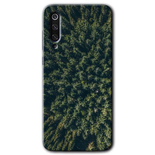 Xiaomi Mi 9 Kılıf HD Desen Baskılı Arka Kapak+Temperli Cam - Çam Ağacı Ormanı