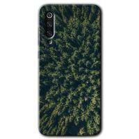 Xiaomi Mi 9 Kılıf HD Desen Baskılı Arka Kapak+Temperli Cam - Çam Ağacı Ormanı
