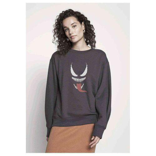 venom Baskılı Füme Antrasit Kadın Sweatshirt