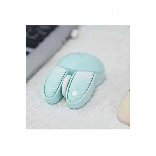 Tavşan Figürlü Kablosuz Mouse Pil Dahil Etiket Hediyeli Mavi
