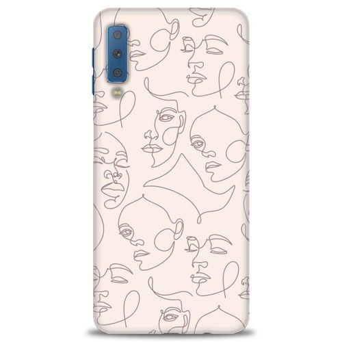 Samsung Galaxy A7 2018 Kılıf HD Baskılı Kılıf - Kadın Silüeti + Tam Ekran Koruyucu