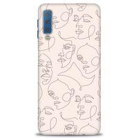 Samsung Galaxy A7 2018 Kılıf HD Baskılı Kılıf - Kadın Silüeti + Tam Ekran Koruyucu