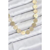 Yuvarlak Plaka Model Gold Renk Kadın Kolye