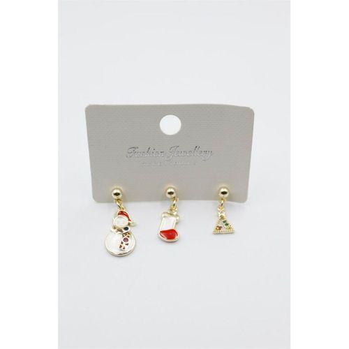 Yeni Yıl Temalı Küpe - Altın