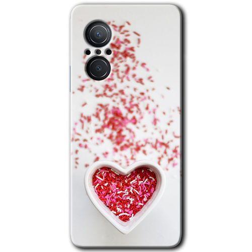 Huawei Nova 9 SE Kılıf HD Desen Baskılı Arka Kapak - Kalpli Şekerleme + Kırılmaz Cam
