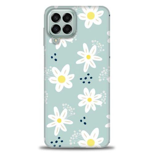 Samsung Galaxy M33 Kılıf HD Baskılı Kılıf - Papatyalar + Tam Ekran Koruyucu