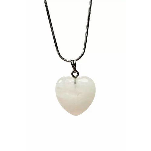 Pembe Kuvars Doğal Taşı Zincirli El Yapımı Kolye Uç: 2 cm Zincir: 20 cm Kutulu