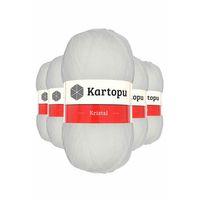 5 Adet Kristal Çift Katlı El Örgü Lif İpi Beyaz K010