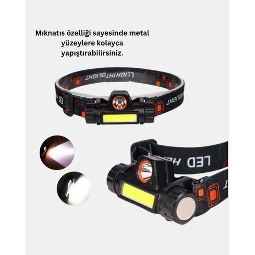 Profesyonel Şarjlı Led Kafa Lambası – Uzun Mesafe + Ortam Aydınlatması
