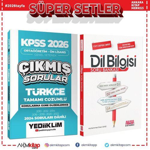 Yediiklim 2026 KPSS Ortaöğretim Önlisans Türkçe Konularına Göre Çıkmış Sorular ve AKM Dil Bilgisi Soru Bankası Seti 2 Kitap