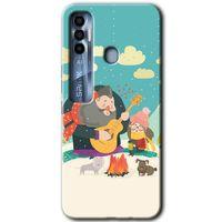 Potkal Hediye Fabrikası Tecno Spark 7 Pro Kılıf HD Desen Baskılı Arka Kapak - Kış Pikniği