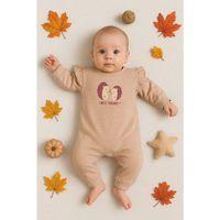 Kirpi Nakışlı % 100 Pamuk Kız Bebek Tulum