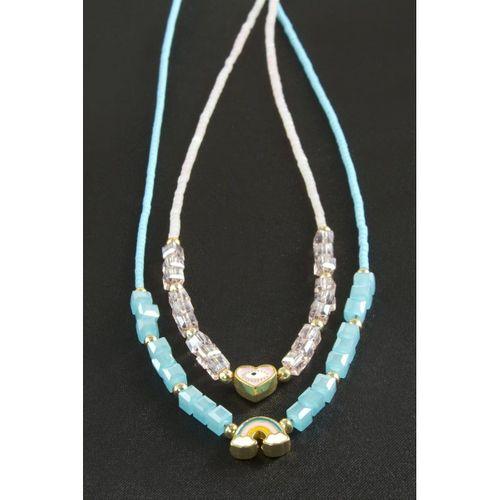 Karışık Figürlü Miyoki Boncuk Küp Kristal Kolye 1 Adet