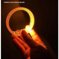 Turuncu Led Işıklı Baskı Yapılabilen Pilli Bileklik Bilezik