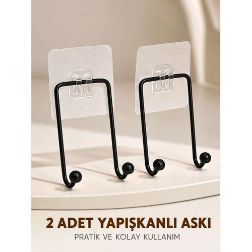 İkili Duvar Tipi Yapışkanlı Askılık Pratik Ev Düzenleme Askısı