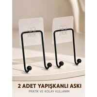 İkili Duvar Tipi Yapışkanlı Askılık Pratik Ev Düzenleme Askısı