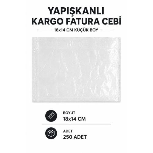 18x14 Cm Küçük Boy Yapışkanlı Kargo Fatura Cebi 250 Adet