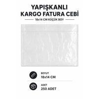 18x14 Cm Küçük Boy Yapışkanlı Kargo Fatura Cebi 250 Adet