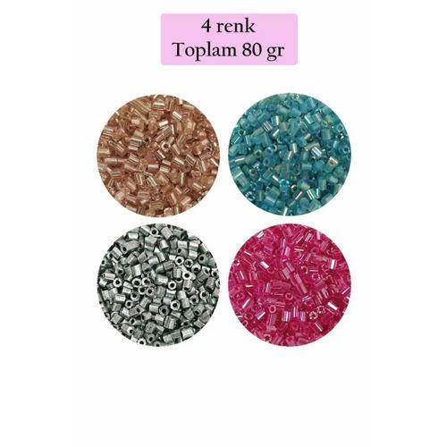 Kesme Cam Boncuk 2mm - 4 Renk - Toplam 80 Gram - BNC442