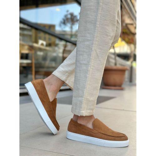 BA0241 Bağcıksız Yüksek Taban Taba Süet Erkek Ayakkabı