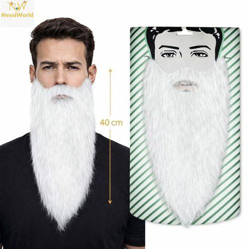 Beyaz Renk Lastikli Uzun Takma Sakal 40 cm