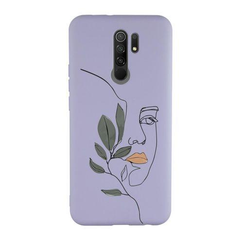 Xiaomi Redmi 9 Uyumlu Line Art Women Desenli Premium Silikonlu Lansman Telefon Kılıfı