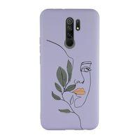 Xiaomi Redmi 9 Uyumlu Line Art Women Desenli Premium Silikonlu Lansman Telefon Kılıfı