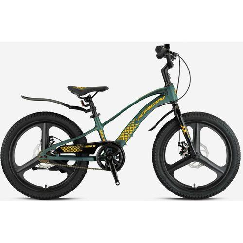 Kron Mag8 16 Jant Mekanik Disk Çocuk Bisikleti Haki-Sarı