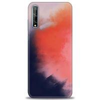 Huawei P Smart S Kılıf HD Baskılı Kılıf - Sisli Turuncu + Tam Ekran Koruyucu