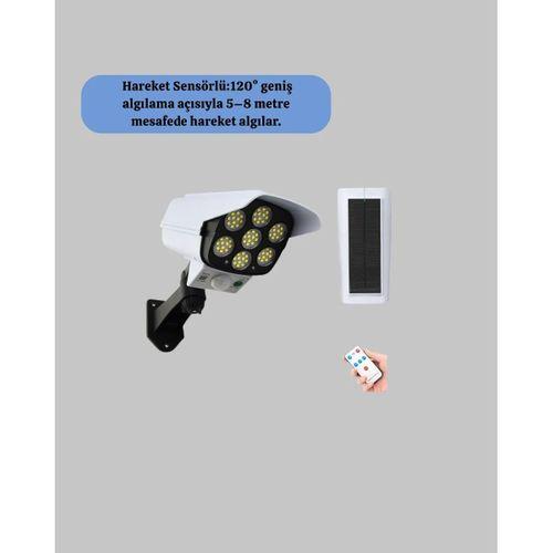 Solar Şarjlı Kamera Tasarımlı Led Duvar Lambası Hareket Sensörlü Dış Mekan Aydınlatma